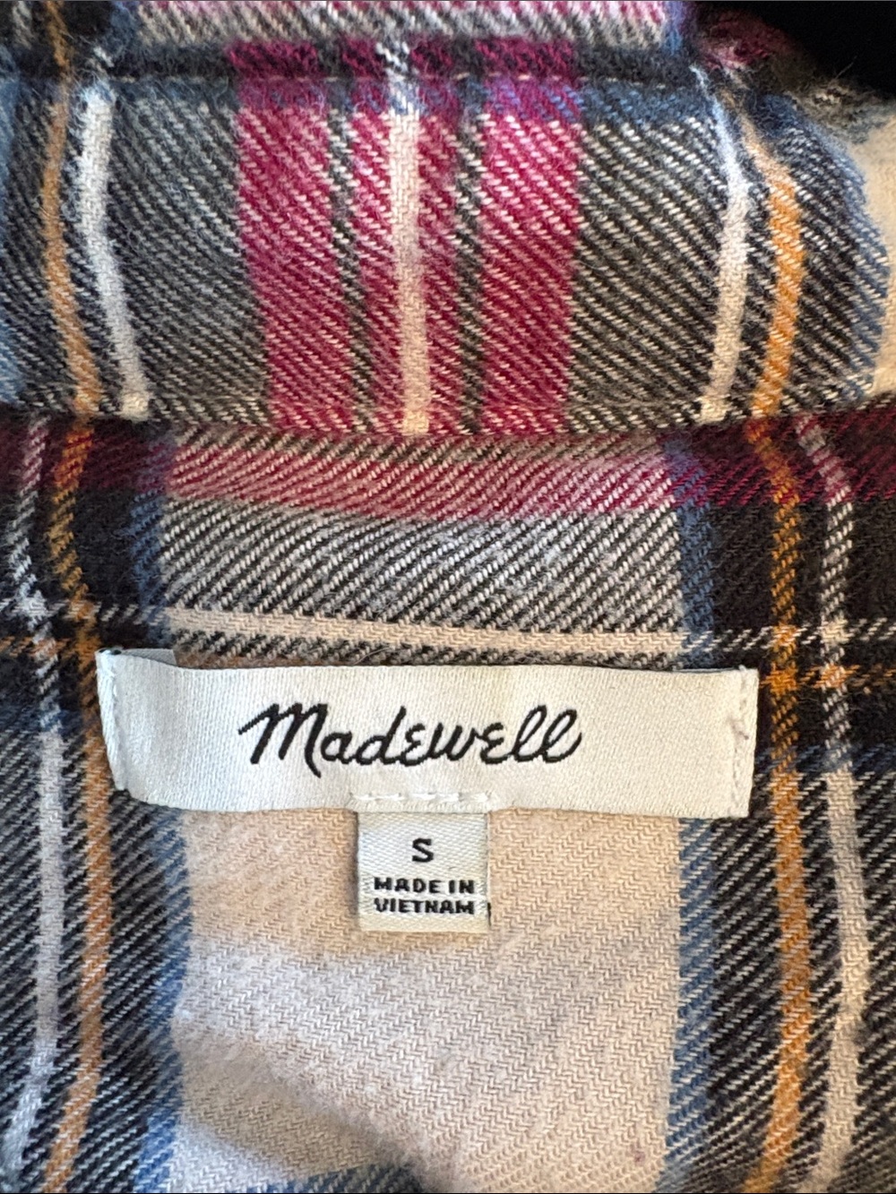 Madewell Womens Plaid Button Down Shirt Red White Black Cotton AF641 Small - Picture 5 of 7